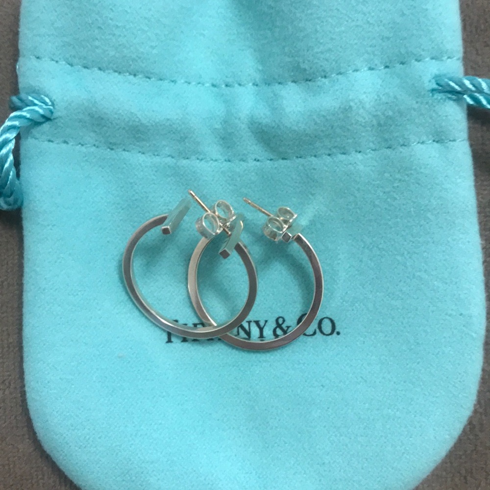 Sterling Silver T Wire Hoop Earrings